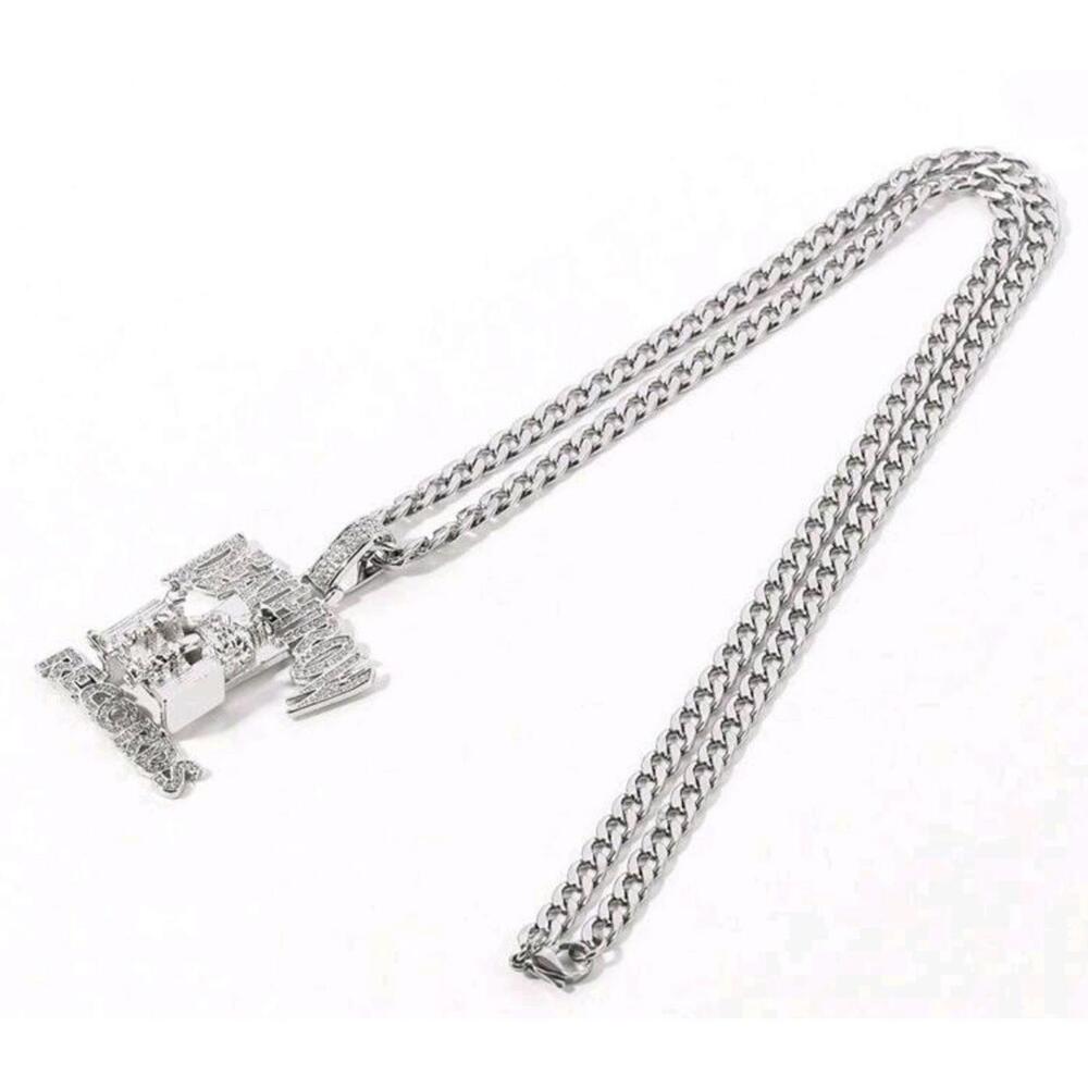 Death Row Records (Chain)-(Silver)-(New)-(Zirconia)-$35.00 - Picture 3 of 5